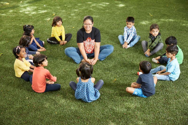 Students engaged in an outdoor activity